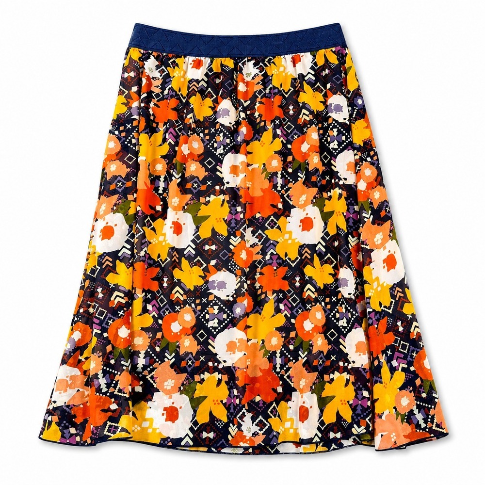 LuLaRoe Lola Skirt Womens M Geometric Midi Swing Elastic Waist Boho NWT